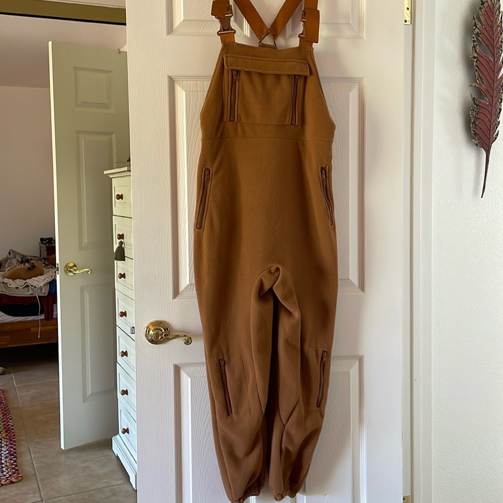 Fleece overalls with zippers